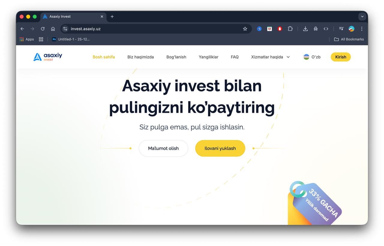 Asaxiy Invest $5 million baholanib sarmoya olgani haqida
