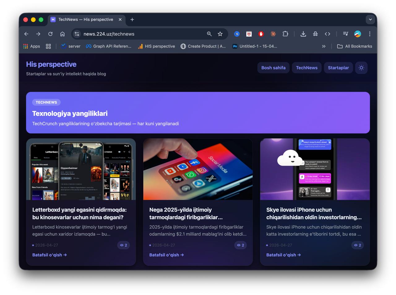 Techrunch yangiliklarini oʻzbek tilida oʻqing