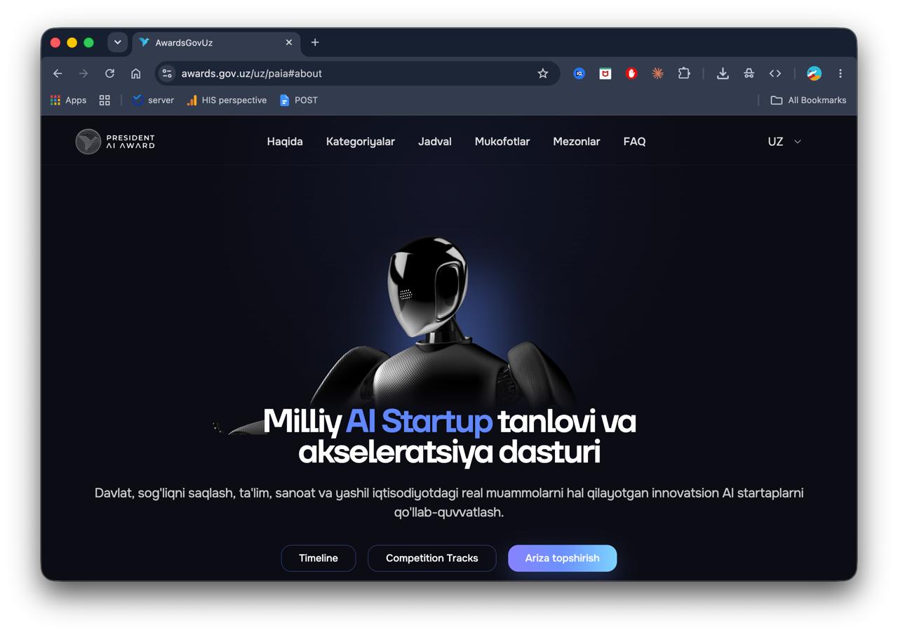 “Milliy AI Startup” tanlovi va akseleratsiya dasturiga qabul boshlanibdi
